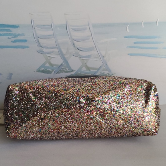 Trina Turk Cosmetic Purse Black Multi Glitter Bag - Picture 8 of 9